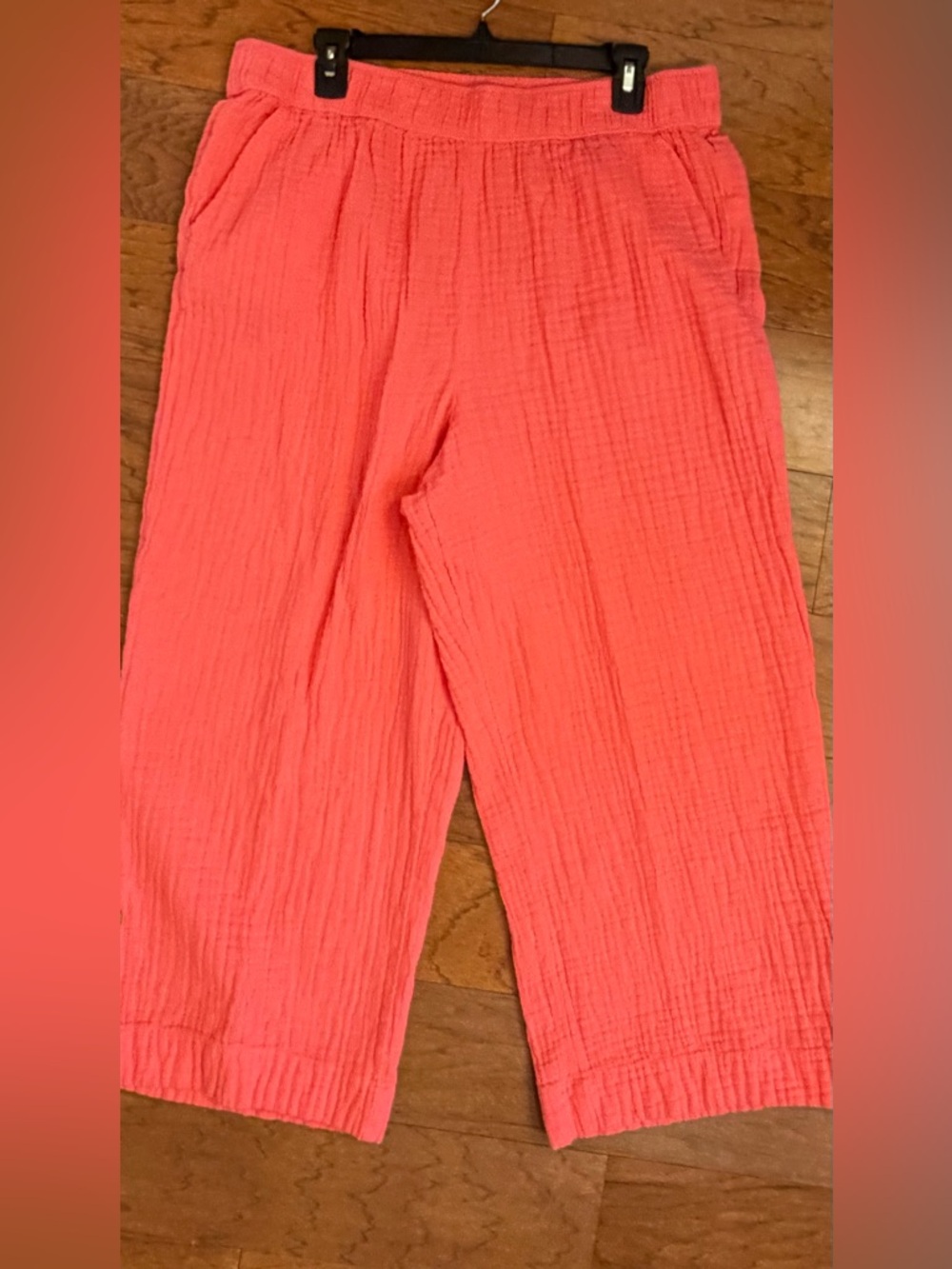croft & barrow Elastic-Waist Gauze coral pants size xl